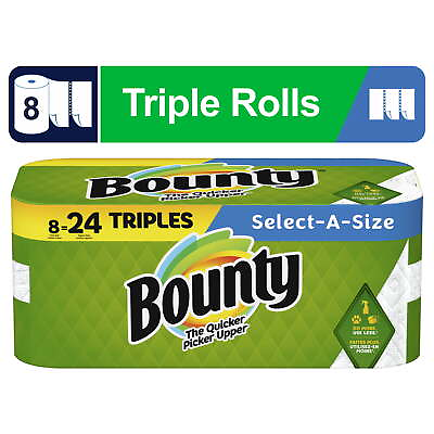 #ad Bounty Select a Size Paper Towels 8 Triple Rolls White $19.96