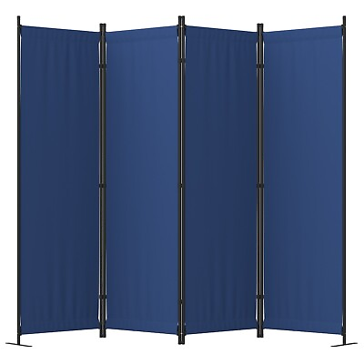 #ad 4 Panel Room Divider Privacy Partition Screen Freestand for Office Home Blue $45.99