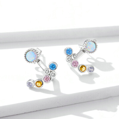 #ad Fashion Women 925 Silver Wedding Gifts Drop Earrings Cubic Zirconia Jewelry C $3.66