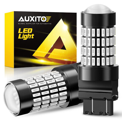 #ad 2pc AUXITO 3157 3156 Red LED Brake Tail Rear Turn Signal Light Bulb Lamp CANBUS $79.99