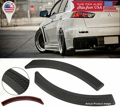 #ad Black Carbon Effect Evo 10 side Grill Fender Flare Vent Cover For Honda Acura $18.36