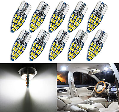 #ad 10X T10 194 168 2825 W5W LED Bulbs Car Interior License Plate Light Super White $6.99