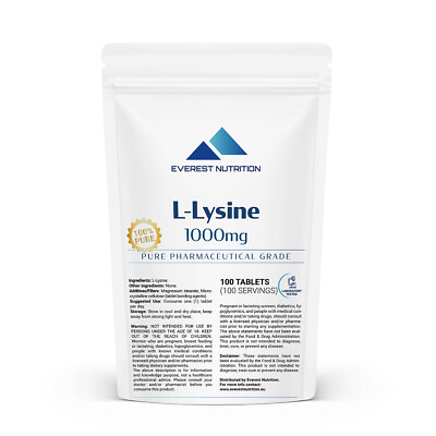 #ad L LYSINE ESSENTIAL AMINO ACID 1000mg TABLETS BOOSTS CALCIUM amp; COLLAGEN SYNTHESIS $56.99
