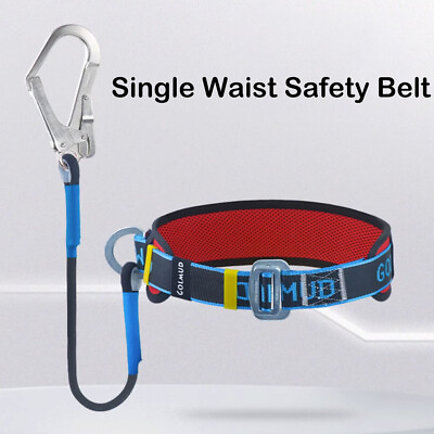 #ad High altitude Work Safety Harness Electrician Single Waist Safety Belt Rope Suit $26.99