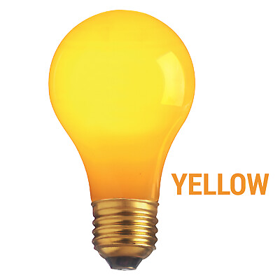 #ad CERAMIC SOLID YELLOW Bulb 130V =120V 25W A19 Medium E26 General Service Dimmable $1.00