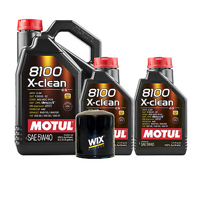 #ad 7L Motul 8100 X CLEAN 5W40 Wix Filter Motor Oil Change Kit API SN $87.95