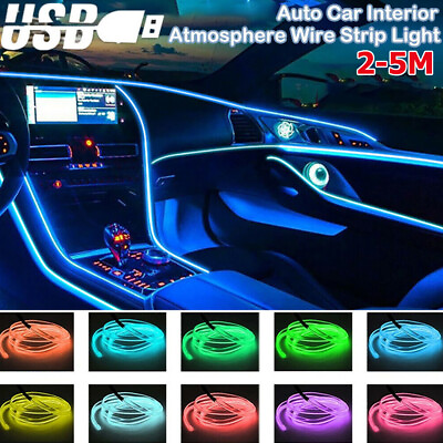 #ad Car Interior Atmosphere Wire Auto Strip Light LED Decor Lamp Accessories $9.99