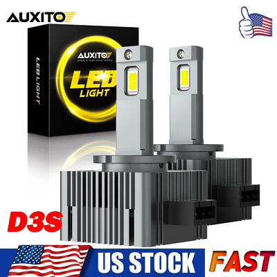 #ad AUXITO 100W 40000LM LED Headlight D3S D3R D3C 6000K Replace HID Conversion Lamps $50.34
