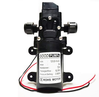 #ad 12V Water Pump 130PSI Self Priming Pump Diaphragm High Pressure Automatic Switch $18.89