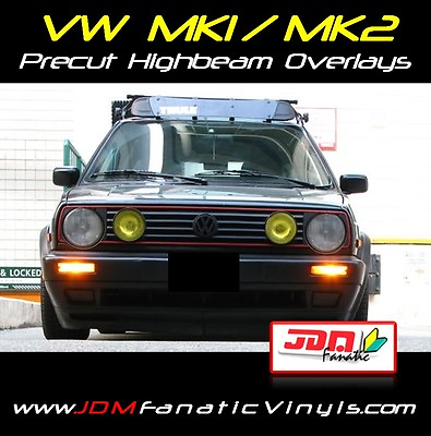 #ad VW MK2 MK1 Yellow Headlight Overlays TINT VINYL GTI JDM EDM FRENCH JETTA GOLF $15.08