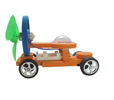 #ad DIY Wind Power Car Model Wood Electric Science Experiments Kit $6.88