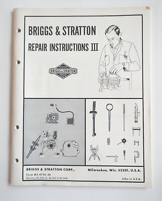 #ad Original Briggs amp; Stratton Repair Instructions 2 II Owners Manual Book Service $19.99