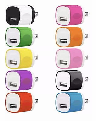 #ad 10x Color 1A USB Wall Charger Plug Home Power Adapter FOR iPhone Samsung $11.99