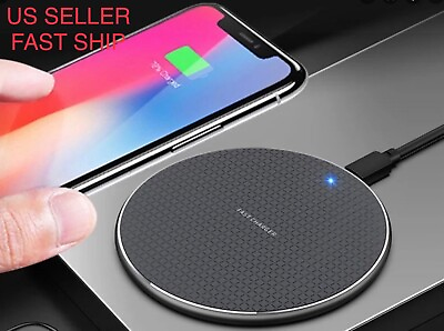 #ad Qi Wireless Fast Charger Charging Dock Pad Mat For Samsung S10 iPhone 8 X 11 10W $7.99