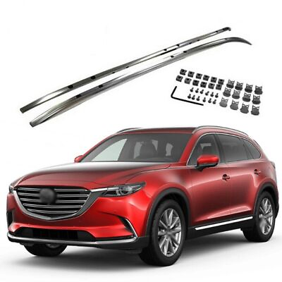 #ad For Mazda CX 9 CX9 2016 2023 2PCS Aluminum Roof Rail Rack Cross Bars Silver $148.01