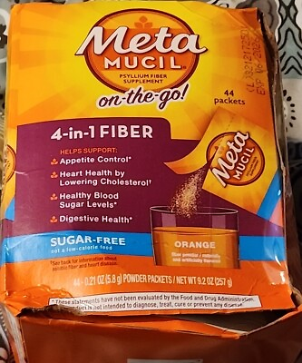 #ad Metamucil Fiber Powder Sugar Free Orange Flavor 44 Each Exp 06 2026 $17.49