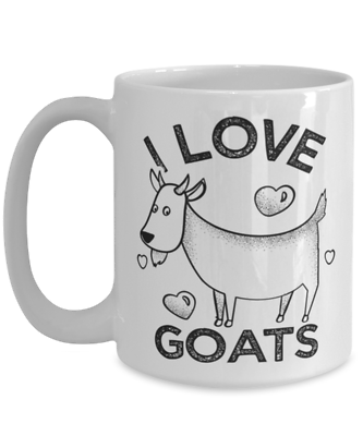 #ad I Love Goats Coffee Mug Large 15oz White Tea Cup Gift for Beagles Animal Lovers $19.95