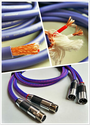 1Pair 1.5M PCOCC Copper XLRAudio Cable Carbon Connector Plug $300.00