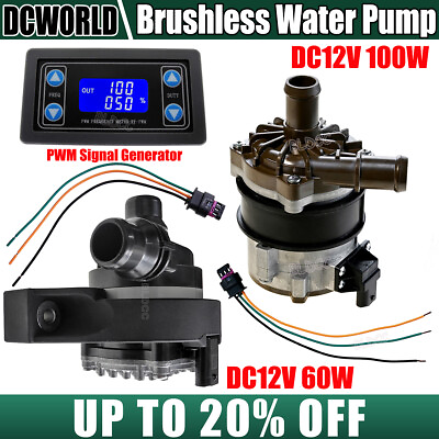 #ad DC12V 60W 100W High Flow Brushless Circulation Water Pump Cooling Auxiliary Pump $44.99