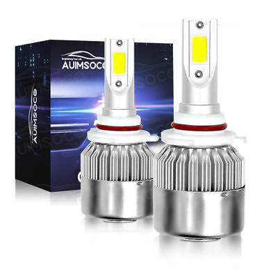 #ad 2PCS 80W 9005 LED Headlight Bulb Kit 6000K Super Bright Cool White COB High Beam $19.98