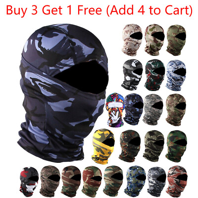 #ad Camo Full Face Mask Tactical Balaclava Face Mask Camouflage Military Face Cover $8.99