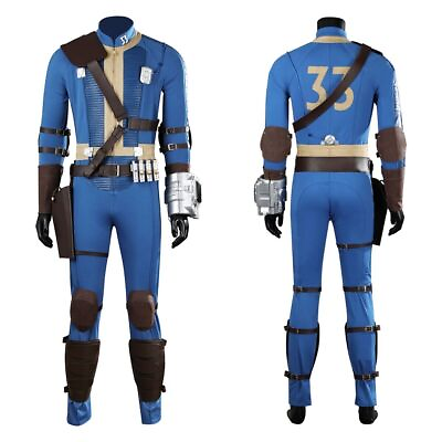 #ad 2024 Vault 33 Shelter Cosplay Costume Blue Jumpsuit Outfits Halloween Full Suit $146.98