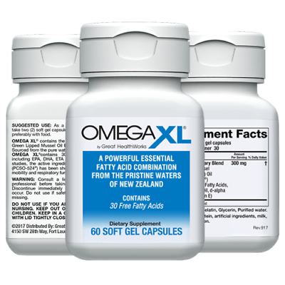 Omega XL 60ct by Great HealthWorks: Small Potent Joint Pain Relief Omega 3 $48.99