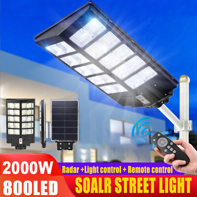 #ad #ad 990000000000LM 2000W Watts Commercial Solar Street Light Parking Lot Road Lamp $99.99