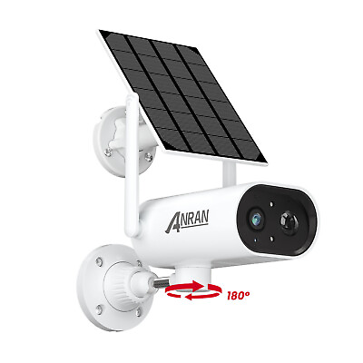 Solar Battery Powered Security Camera Wifi Outdoor 180° Pan Home System Wireless $35.99
