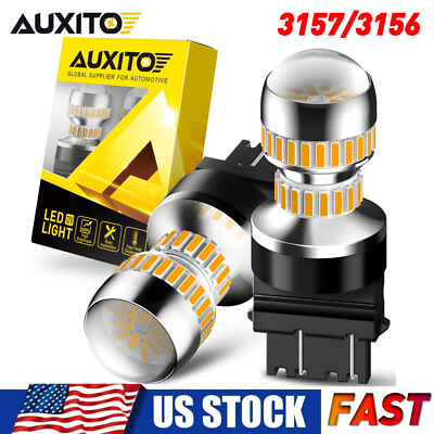 #ad AUXITO 3157 3156 LED Amber Yellow Turn Signal Side Marker Light Bulbs 3157NA EON $15.89