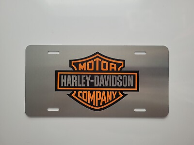 #ad Harley Davidson Motorcycles Brushed aluminum license plate $12.99