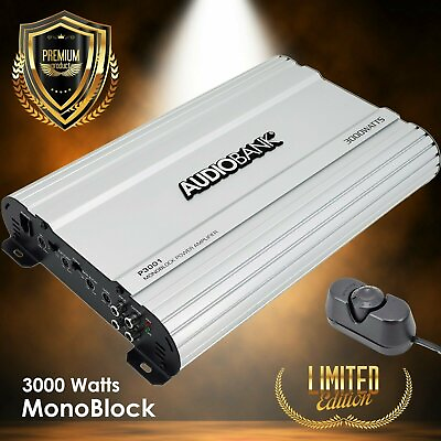 #ad Audiobank Monoblock 3000 WATTS Amp Class D AmP Car Audio Stereo Amplifier P3001 $77.99