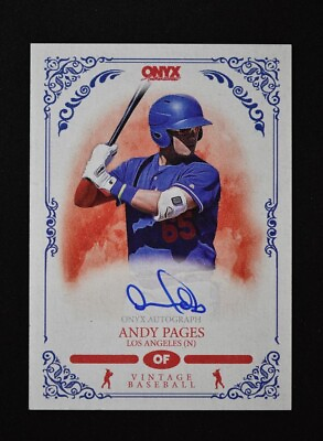 #ad 2022 Onyx Vintage Baseball Base Auto Blue Ink #VA AP Andy Pages Los Angeles $19.99