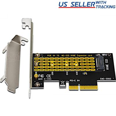#ad M.2 NGFF M Key to Desktop PCIe x4 NVMe SSD Adapter Card 2242 2280 with Brackets $9.69