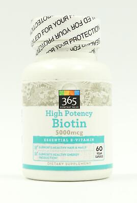 #ad #ad 365 Whole Foods High Potency Biotin 5000mcg 60 Vegan Capsules Exp 01 2025 $12.99