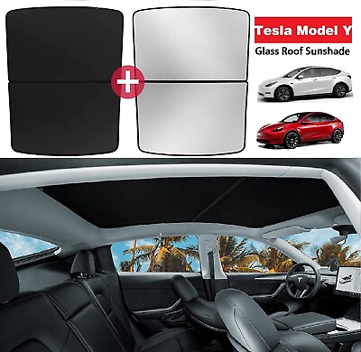 #ad Tesla Model Y Glass Roof Sunshade Roof Shade Top Window Cover UV Sun Protection $44.97