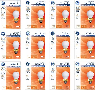 #ad 48 Bulbs GE 66246 29W 40W Replacement Soft White Medium Base Bulk Light Bulbs $59.99