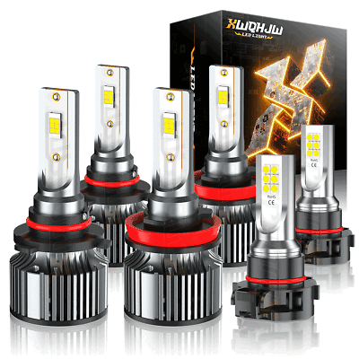 #ad XWQHJW LED Headlight Bulb Fog Light 6000K fits Chevy Silverado 1500 2500 3500 HD $59.99