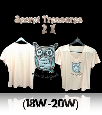 #ad 🐆 2X Secret Treasure Sleepwear V Neck women#x27;s T Shirt It#x27;s Owl Good NwoT $13.90