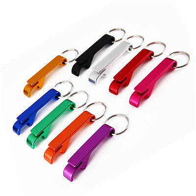 #ad 10Pcs Bottle Opener Key Ring Chain Keyring Keychain Metal Beer Bar Tools Claw US $10.41