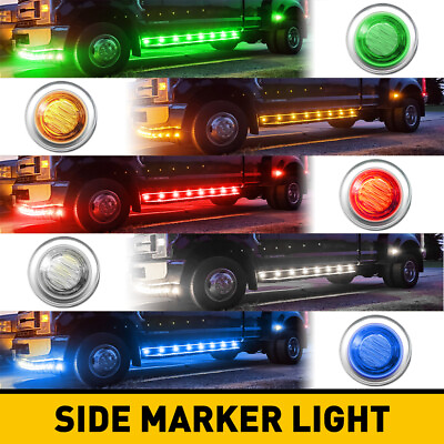 #ad Bright 3 4quot; Bullet Round LED Side Marker Light Lamp Fits 12V Trailer Truck RV US $79.99