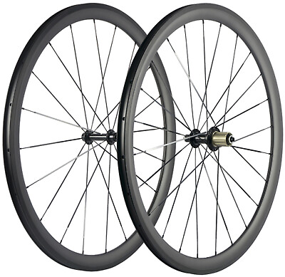 #ad #ad 700C 38mm Full Carbon Fiber Wheels Road Bike Carbon Wheelset 25mm Clincher UD $372.40