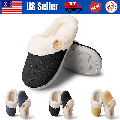 #ad Men Women Warm Slippers Memory Cotton Slippers Winter Indoor Warm Fur Moccasins $16.95