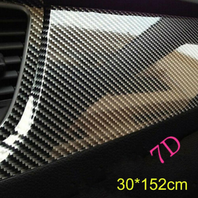 #ad 7D Carbon Fiber Vinyl Car Wrap Sheet Roll Film Wrap Sticker Styling Decals Sheet $23.00