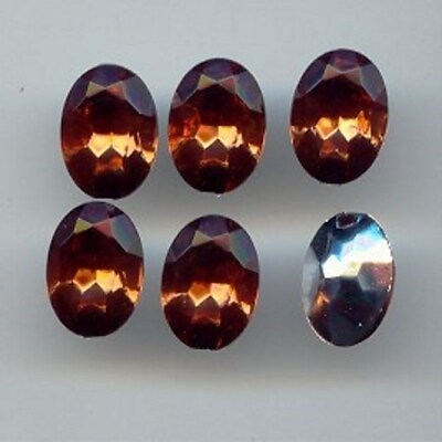 #ad 36 VINTAGE TOPAZ ACRYLIC 14x10mm. OVAL FACETED TOP GEM JEWELS 6800 $3.74