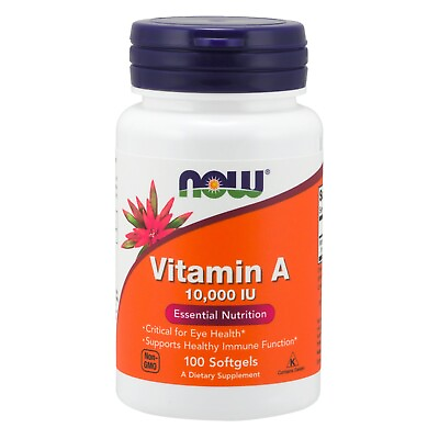 #ad NOW Foods Vitamin A 10000 IU 100 Softgels $6.09