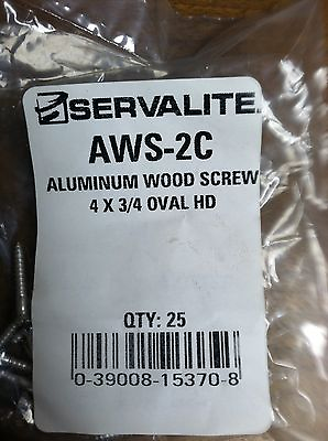 #ad WOOD SCREW 4 X 3 4quot; SLOTTED OVAL HEAD PACK OF 25 ALUMINUM $1.04