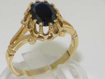 #ad Solid 9k Yellow Gold Natural Sapphire Womens Solitaire Ring Sizes 4 to 12 $439.00