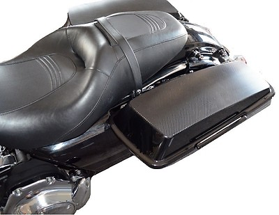 Black carbon hard bag lid covers Fits 2014 2019 Harley Davidson®Touring hard bag $52.50