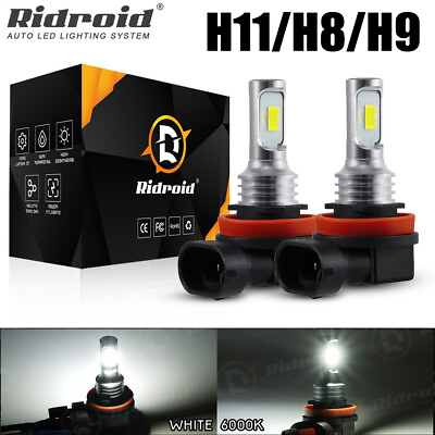 #ad 2PCS H11 LED Headlight Super Bright Bulb Kit HIGH LOW Beam 6000K White Fog Light $11.99